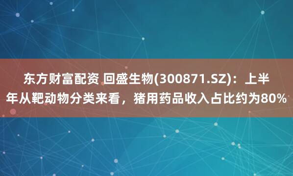 东方财富配资 回盛生物(300871.SZ)：上半年从靶动物分类来看，猪用药品收入占比约为80%